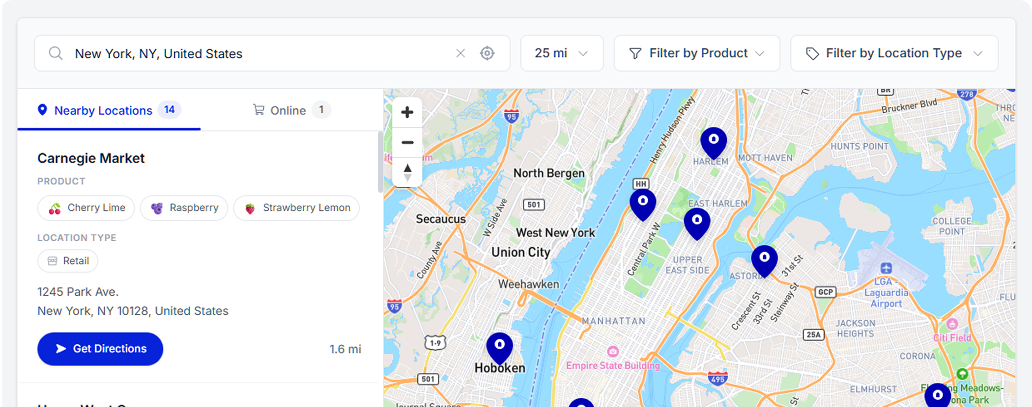 Pinbly store locator dashboard